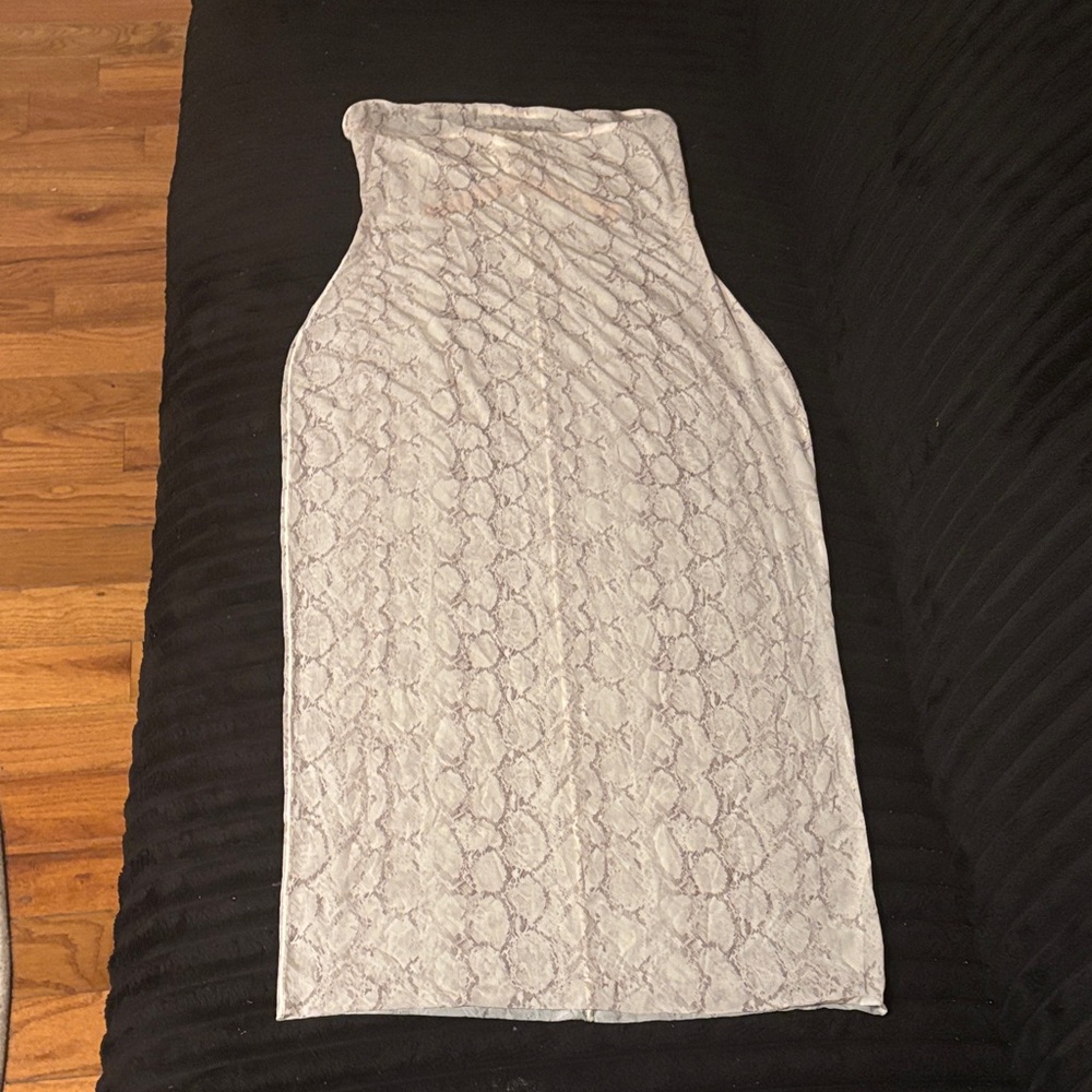 SKIMS Milky Sheer Midi Tube Dress •NWT •Never Worn • S •Stone Pastel Snake Print